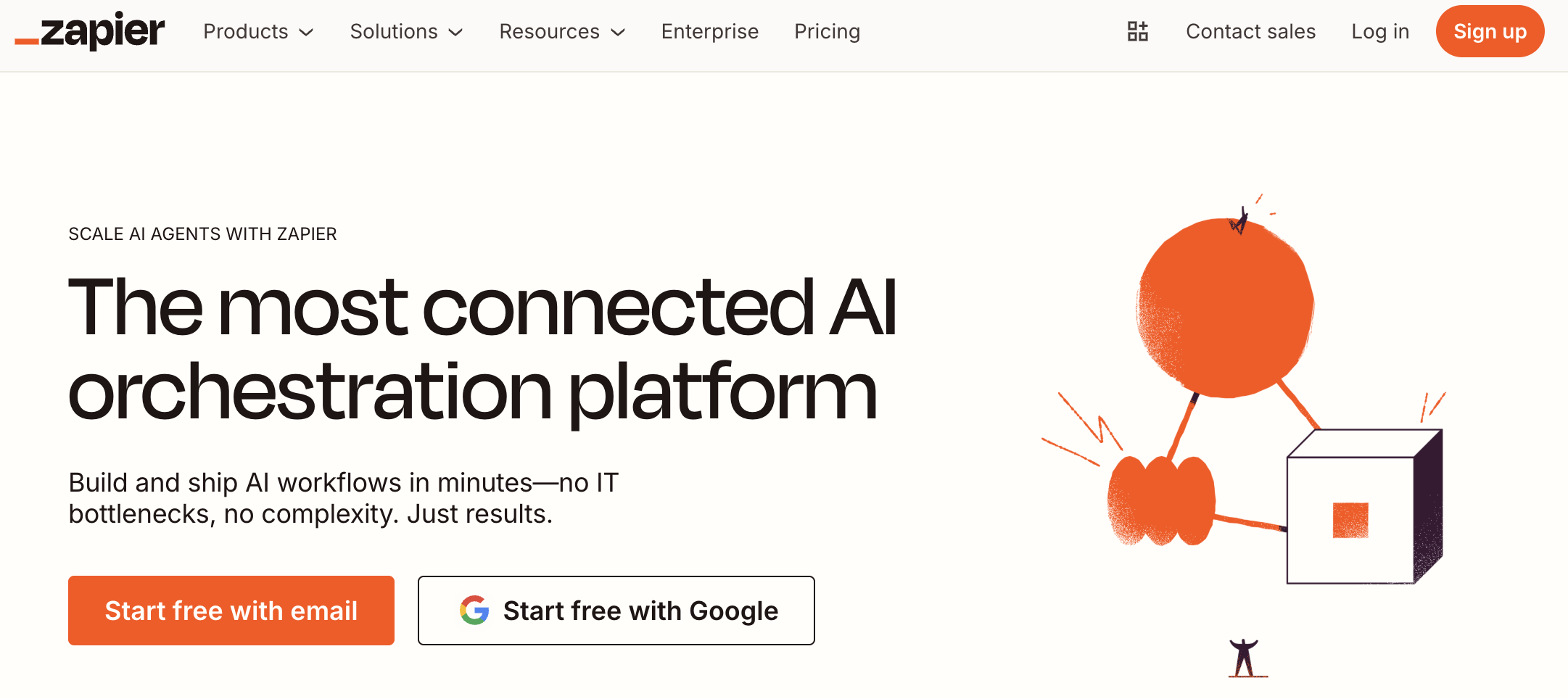 Screenshot of Zapier marketing automation and AI workflow builder