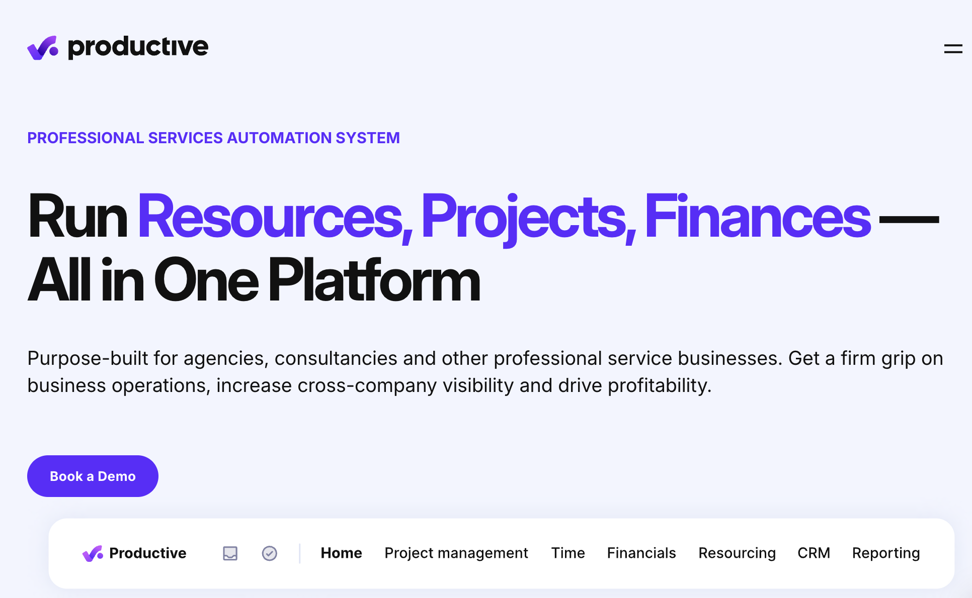 Screenshot of Productive automation system for agencies