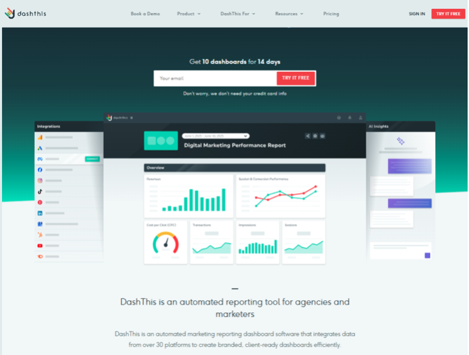 DashThis Marketing Agency Reporting Software