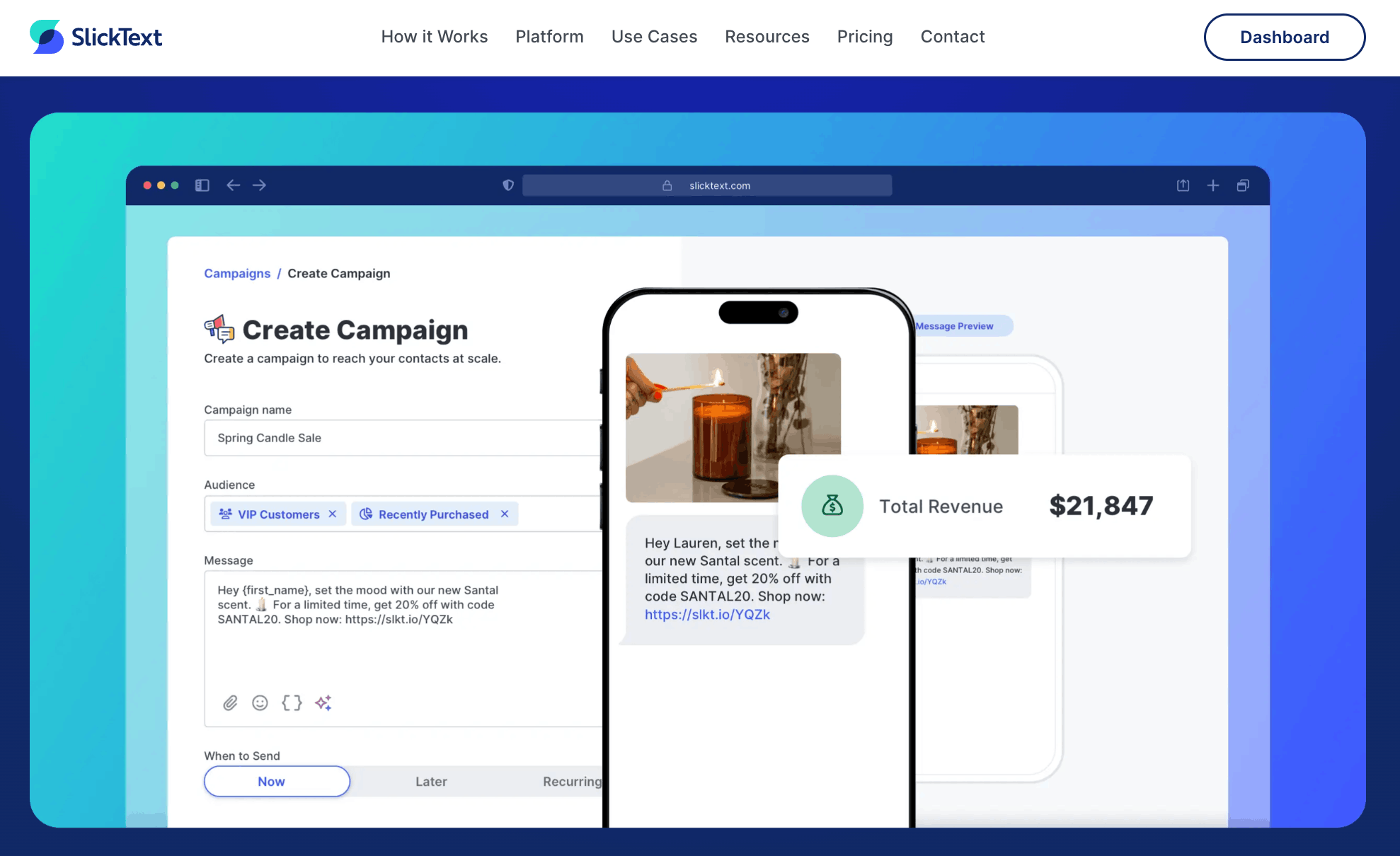 slicktext's easy mass texting tool with automation