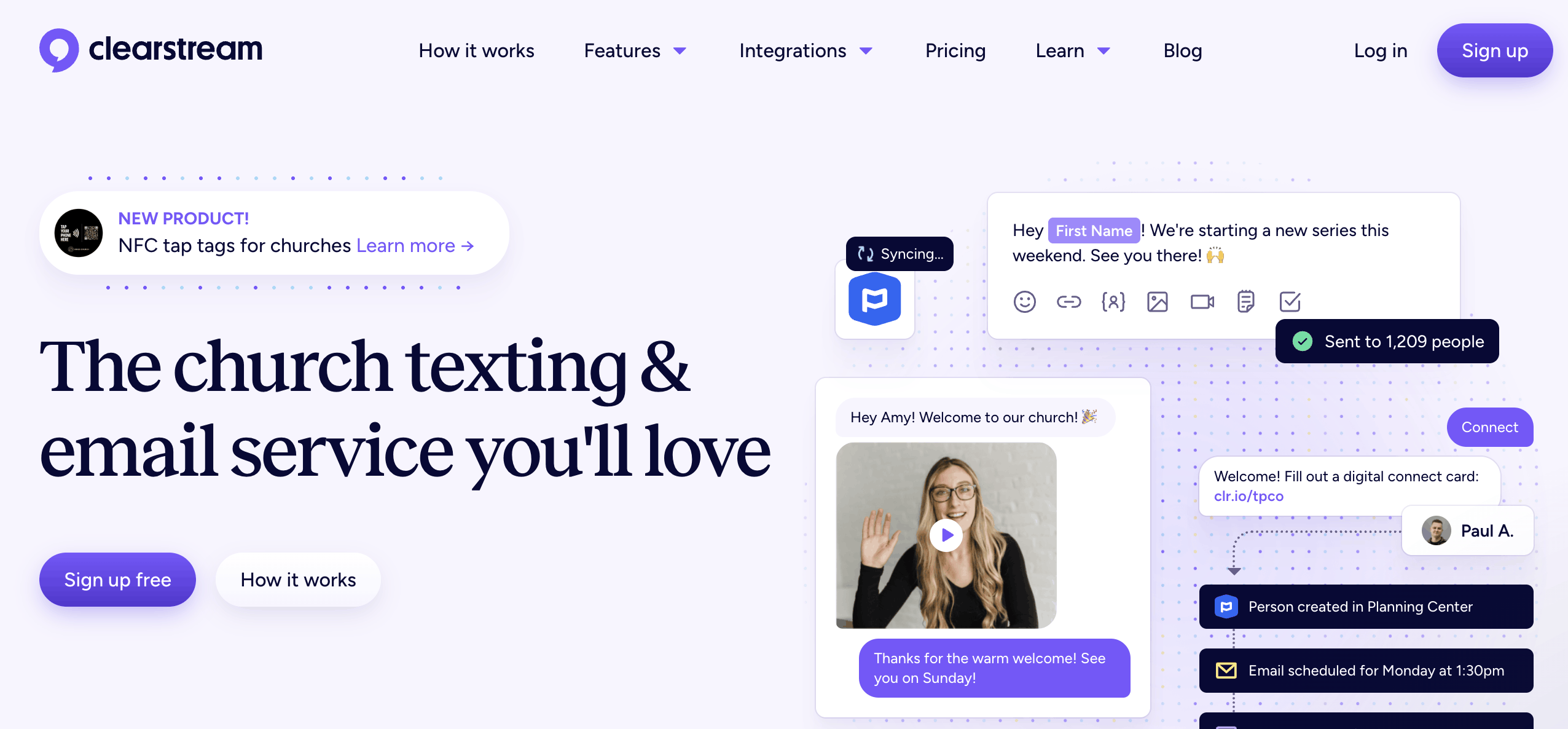 Clearstream texting service for churches